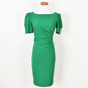 DKNY Ruched Short Puff Sleeve Sheath Dress - 8P